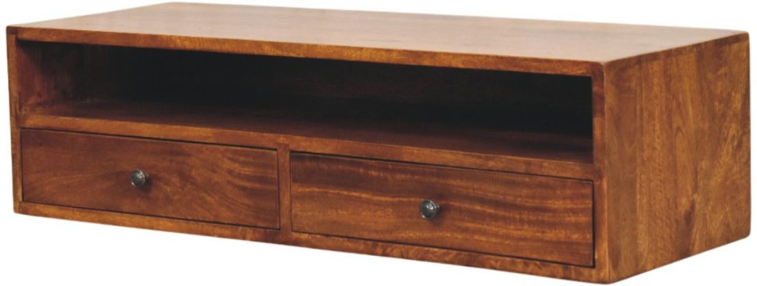 Artisan - Lunar 2 Drawer Chestnut Wall Mounted Media Unit
