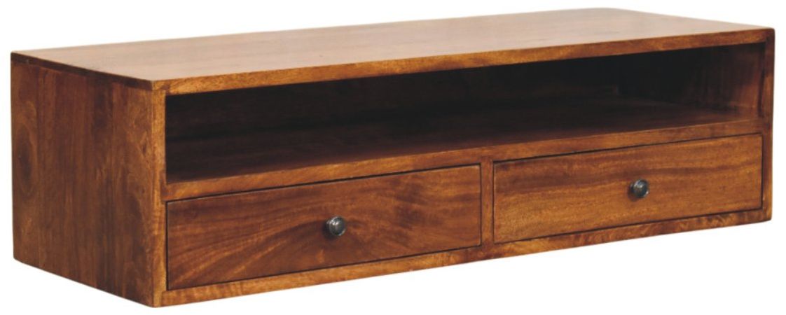 Artisan - Lunar 2 Drawer Chestnut Wall Mounted Media Unit