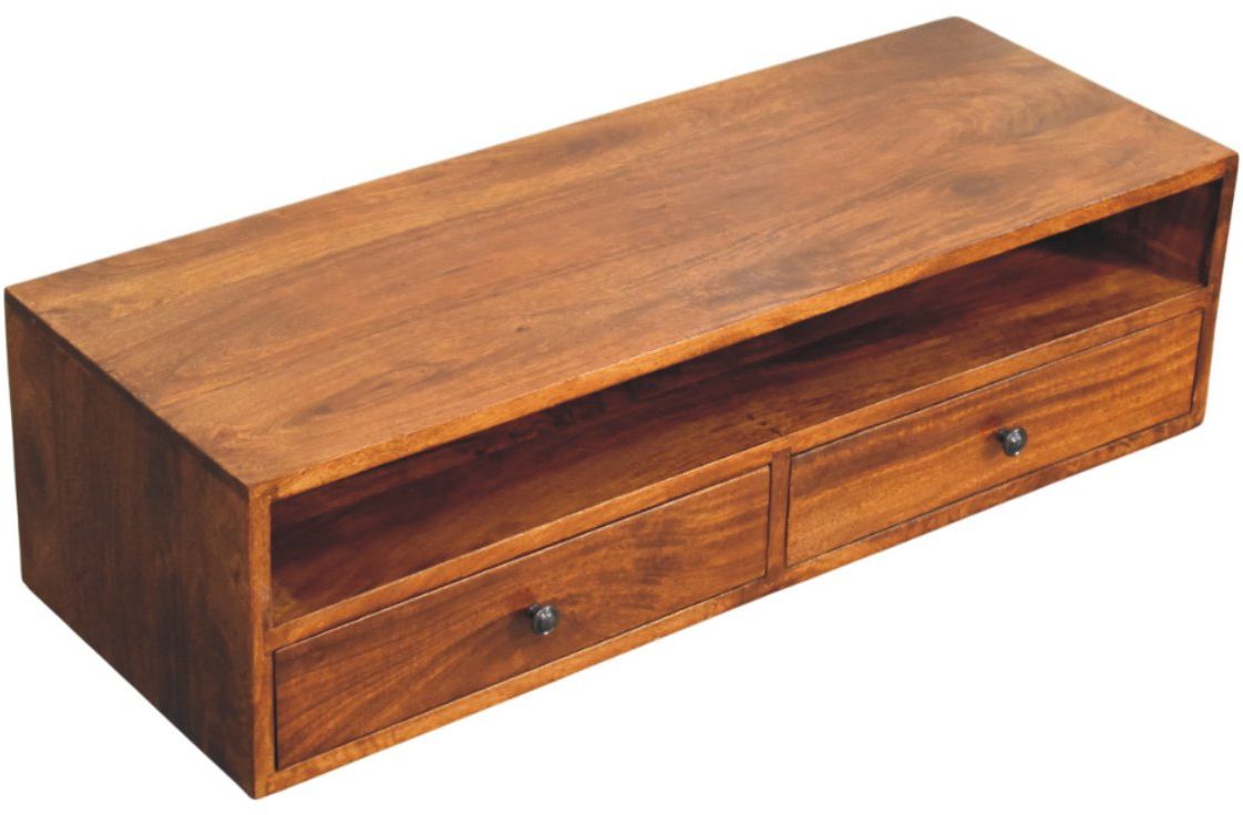 Artisan - Lunar 2 Drawer Chestnut Wall Mounted Media Unit