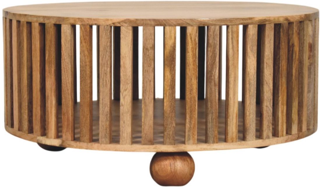 Artisan - Slatted Round Oak-Ish Coffee Table