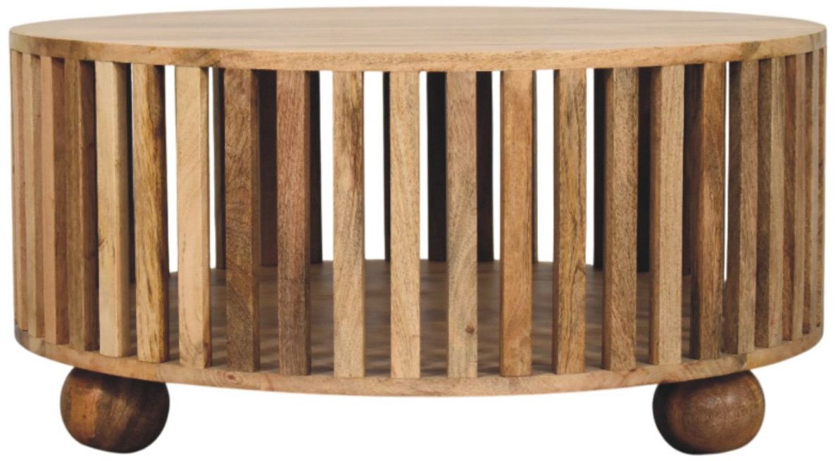 Artisan - Slatted Round Oak-Ish Coffee Table