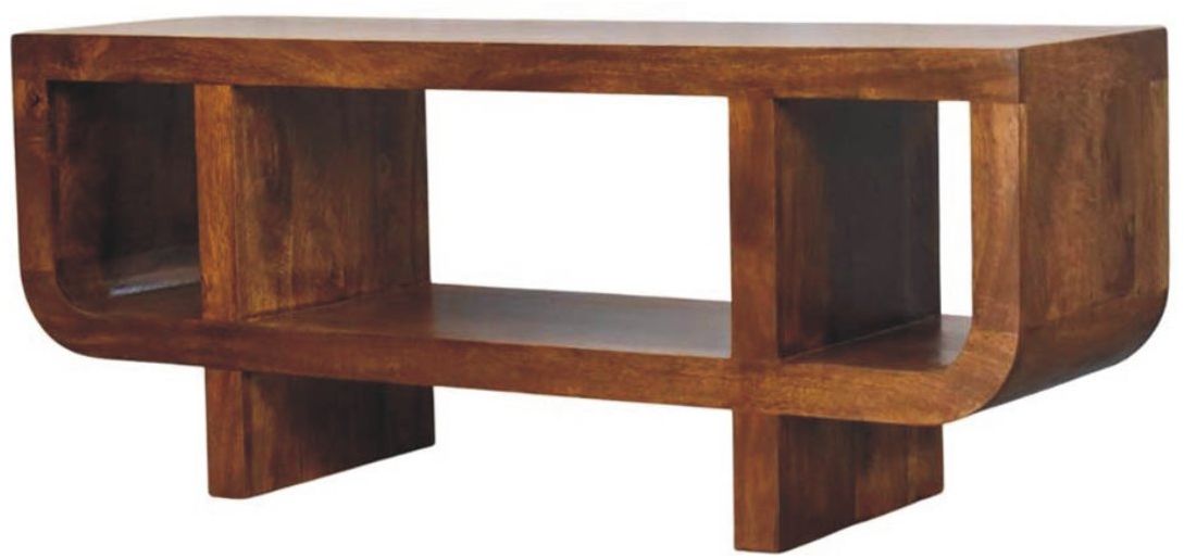 Artisan - Orion Curved Chestnut Media Unit
