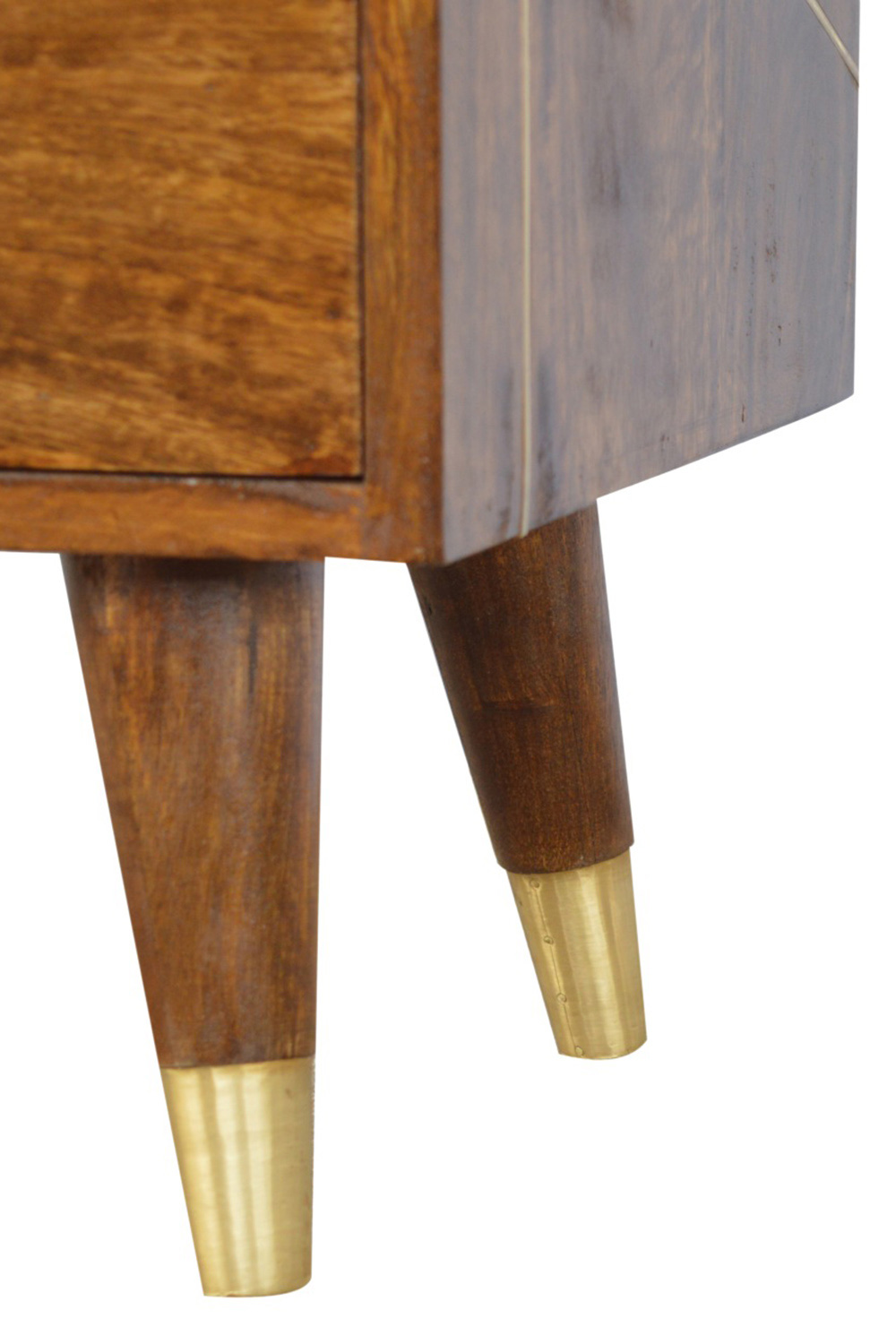 Artisan - Gold Geometric Media Unit in Chestnut