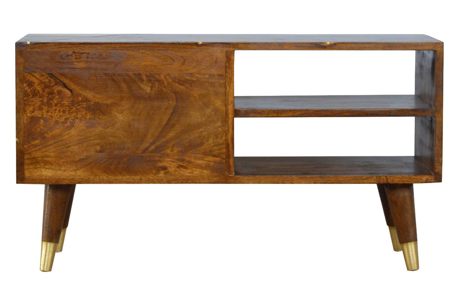 Artisan - Gold Geometric Media Unit in Chestnut