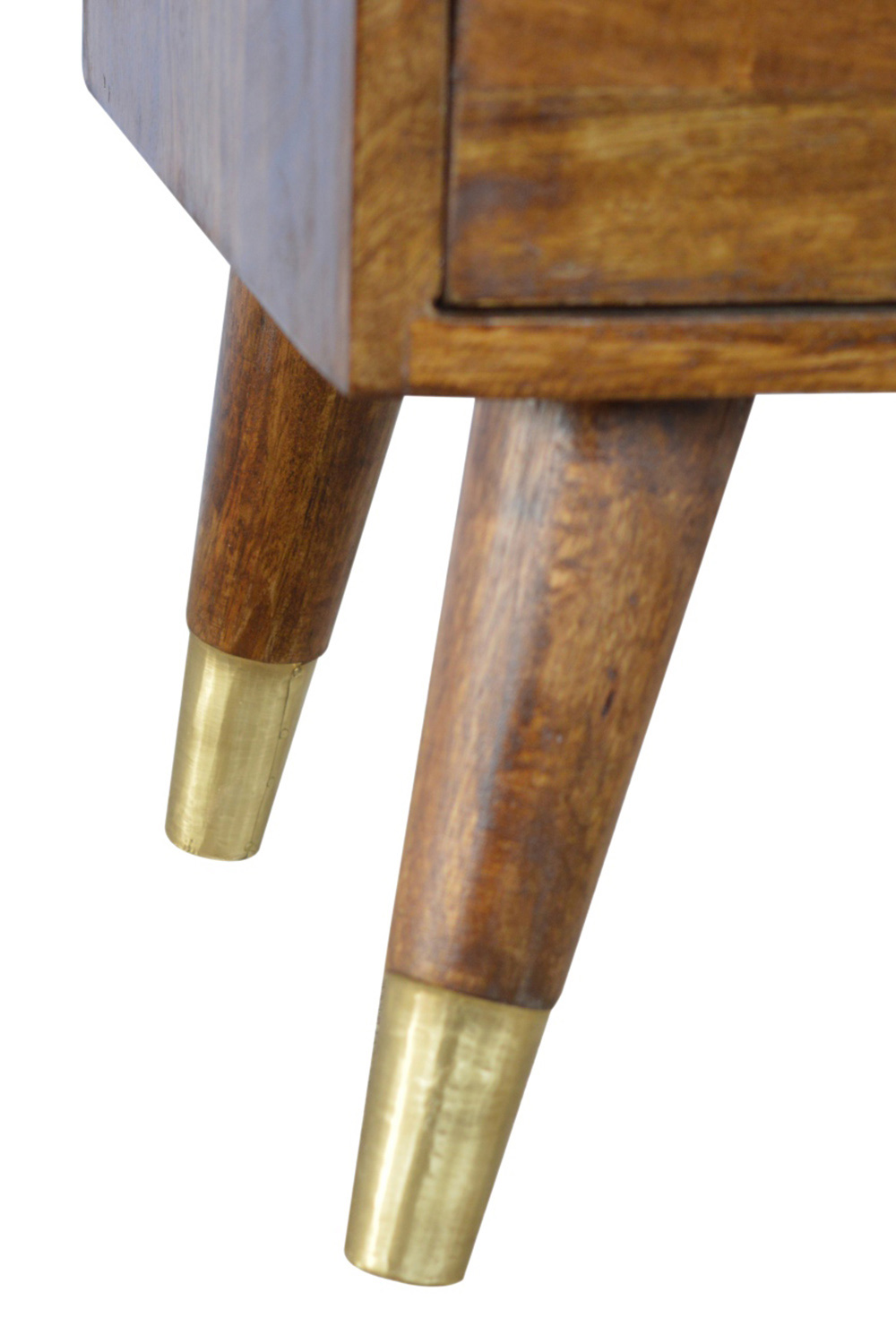 Artisan - Gold Geometric Bedside in Chestnut