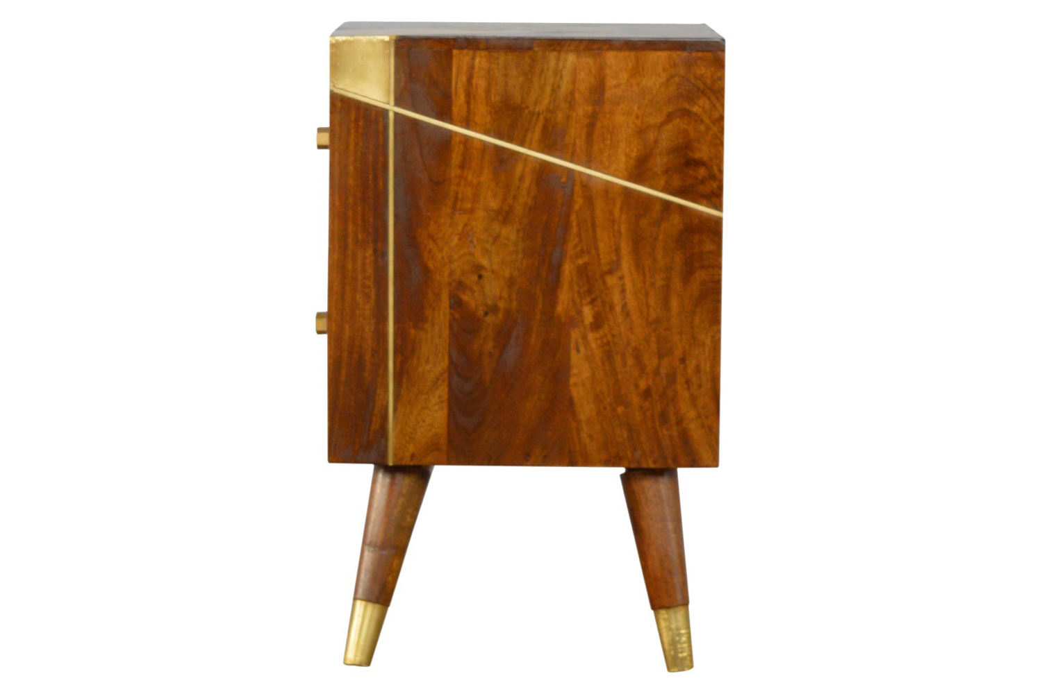 Artisan - Gold Geometric Bedside in Chestnut