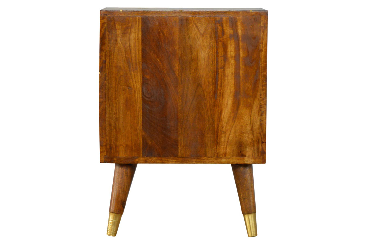 Artisan - Gold Geometric Bedside in Chestnut