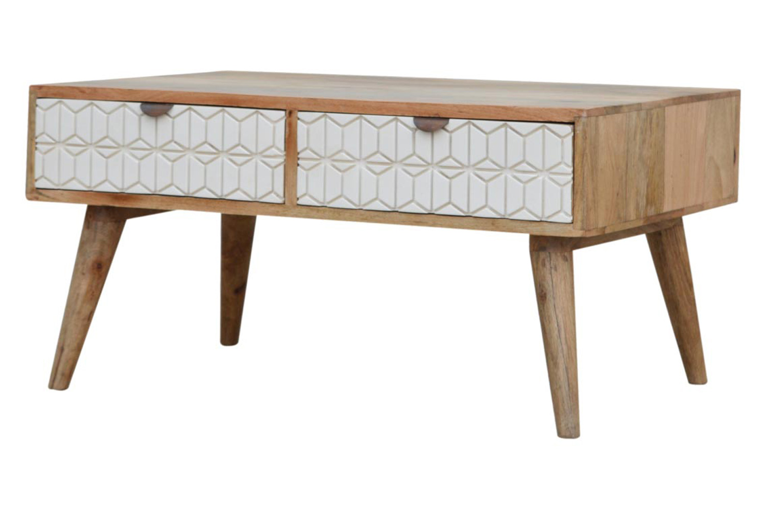 Artisan - Carved Coffee Table in Sleek White