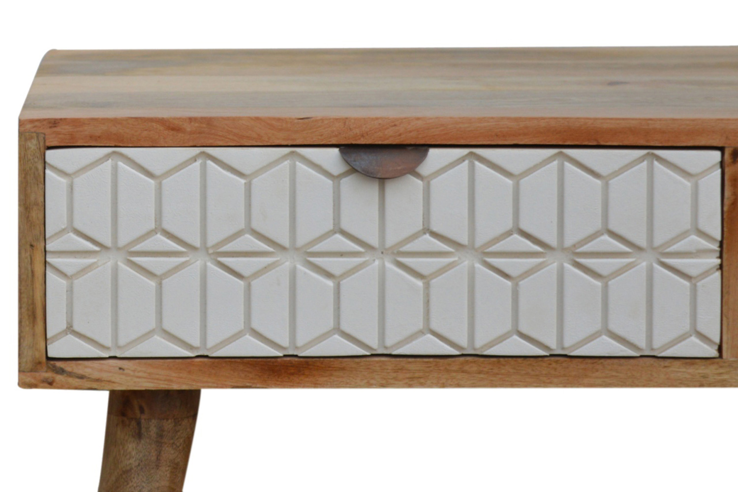 Artisan - Carved Coffee Table in Sleek White