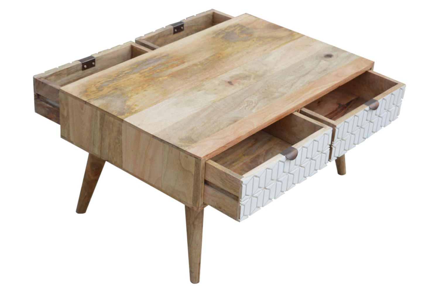 Artisan - Carved Coffee Table in Sleek White
