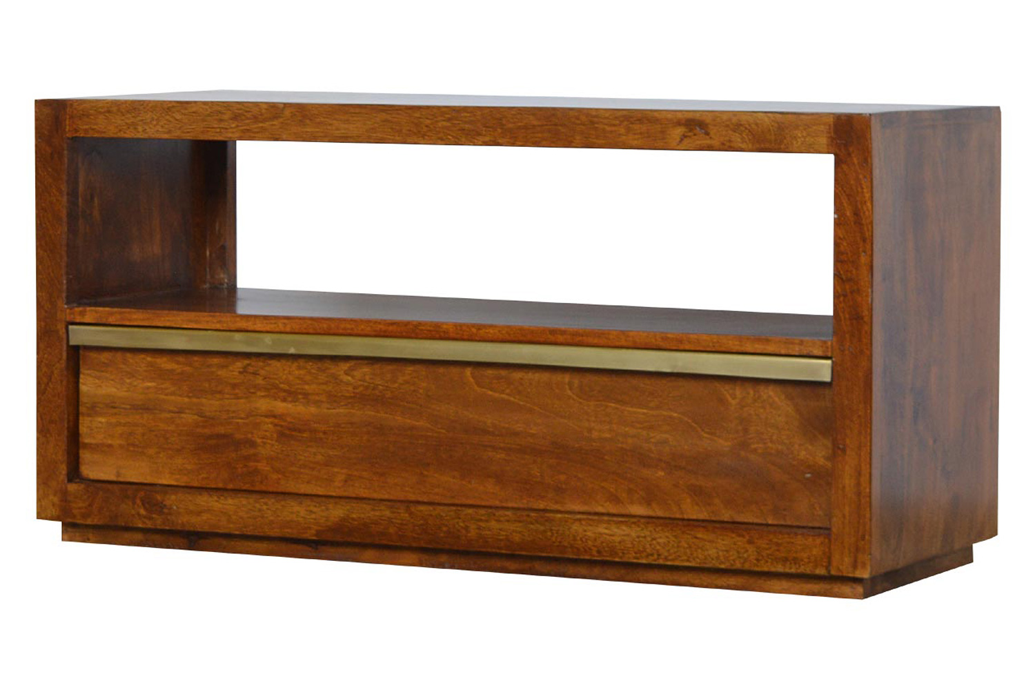 Artisan - Media Unit with Gold Bar in Chestnut