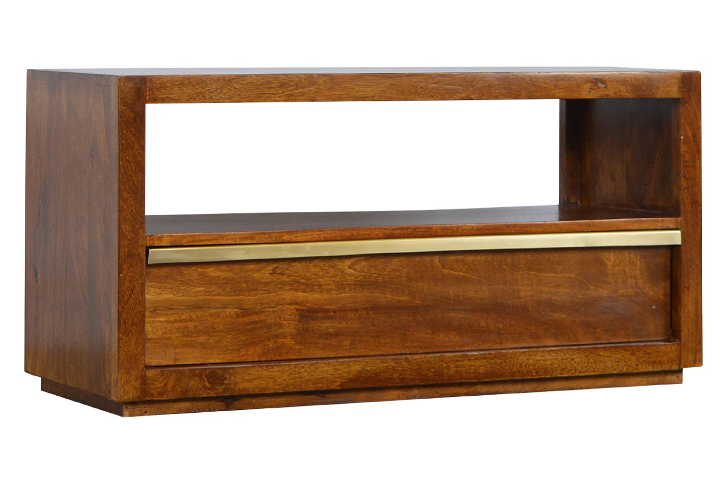 Artisan - Media Unit with Gold Bar in Chestnut