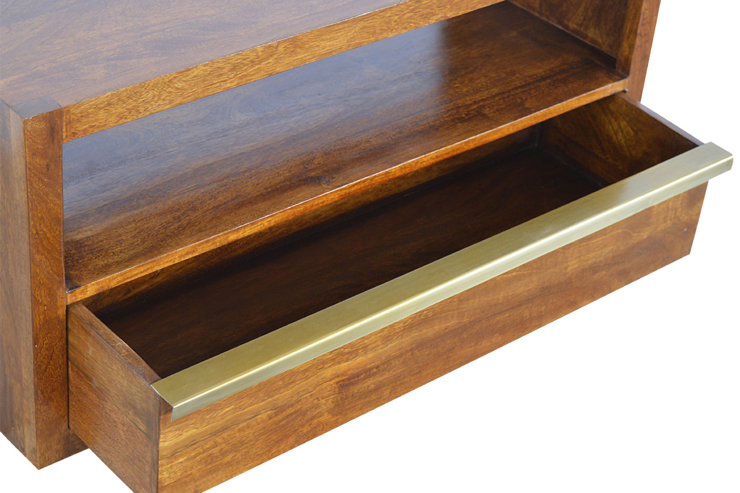 Artisan - Media Unit with Gold Bar in Chestnut