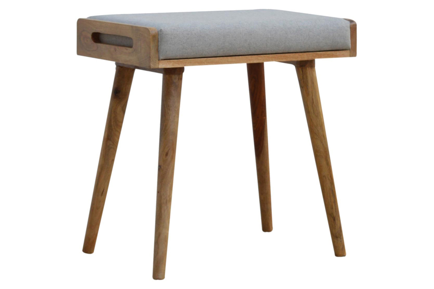 Artisan Tray Style Footstool - Gray Tweed