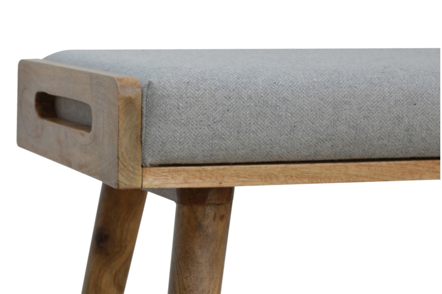 Artisan Tray Style Footstool - Gray Tweed