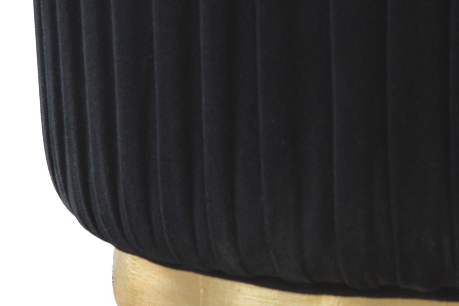 Artisan Footstool with Base - Cotton Velvet, Black, Gold