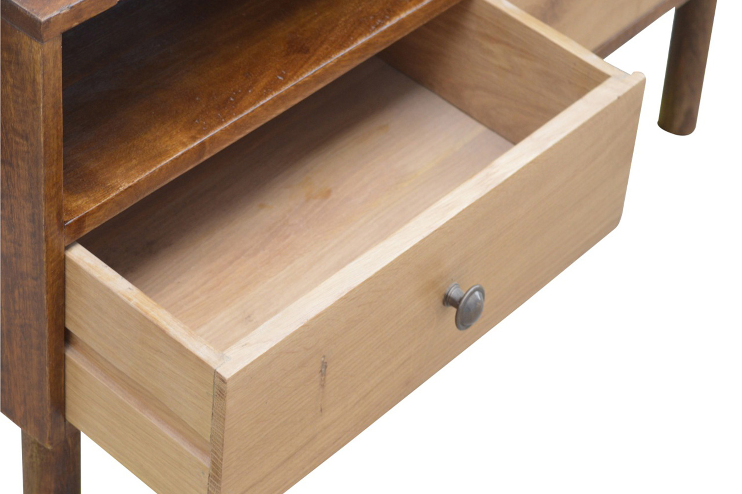 Artisan - Solid Wood Media Unit with 2 Open Slots and 2 Oak Wood Front Drawers