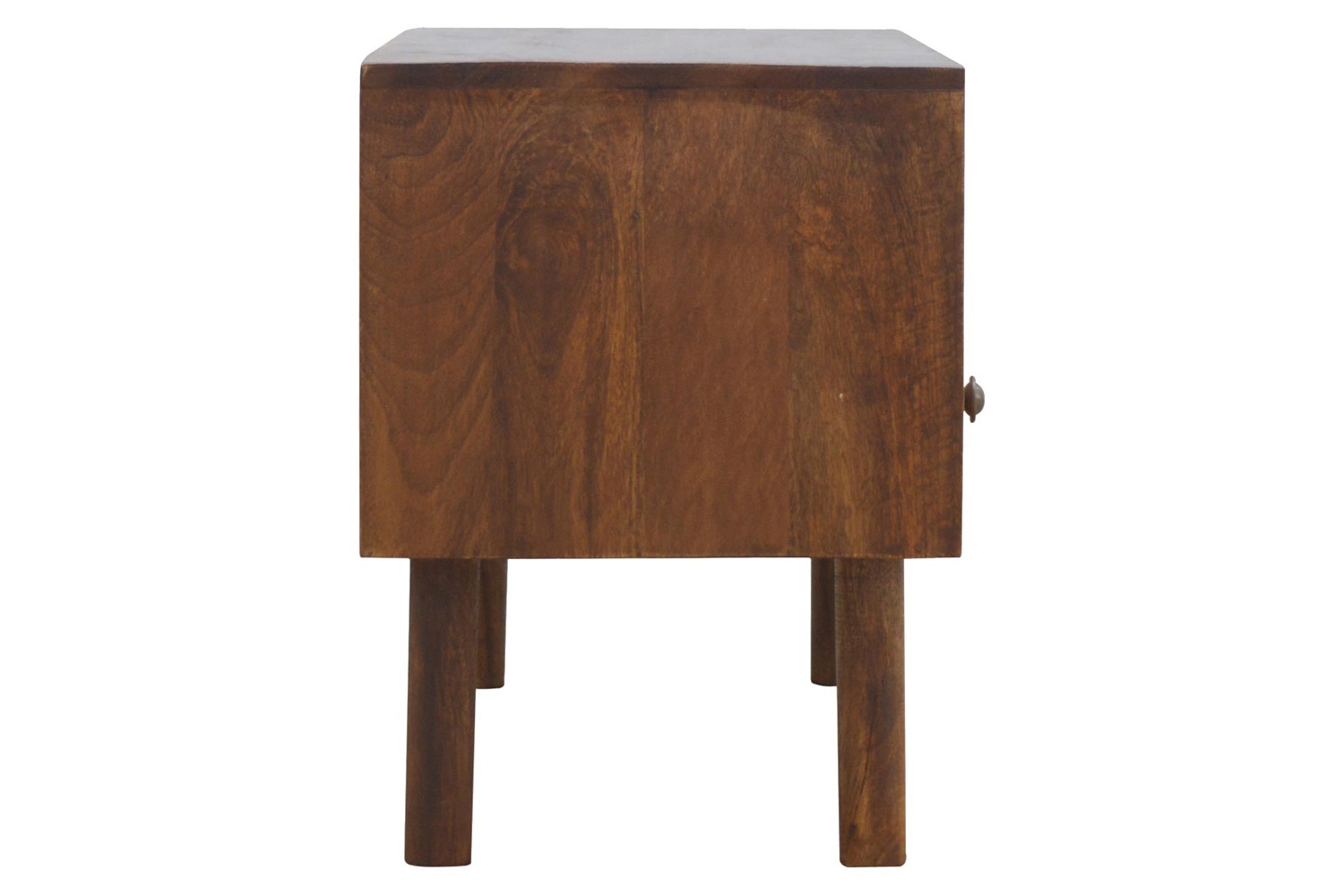 Artisan - Solid Wood Media Unit with 2 Open Slots and 2 Oak Wood Front Drawers