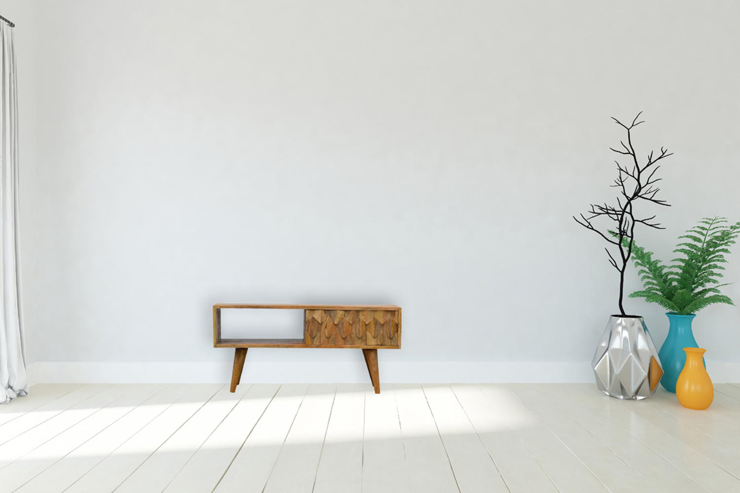 Artisan - Pineapple Carved Media Unit in Oak-ish