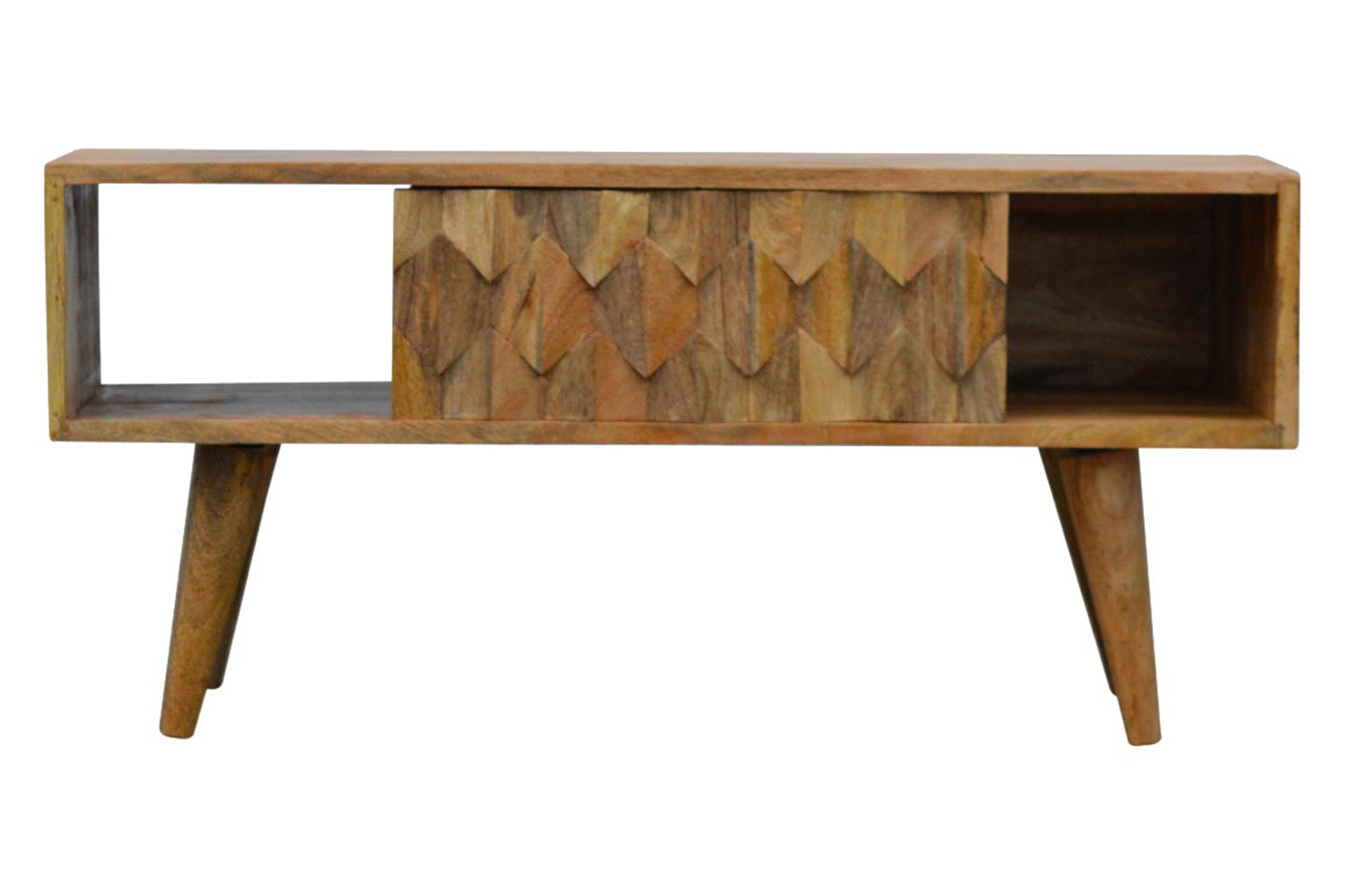 Artisan - Pineapple Carved Media Unit in Oak-ish