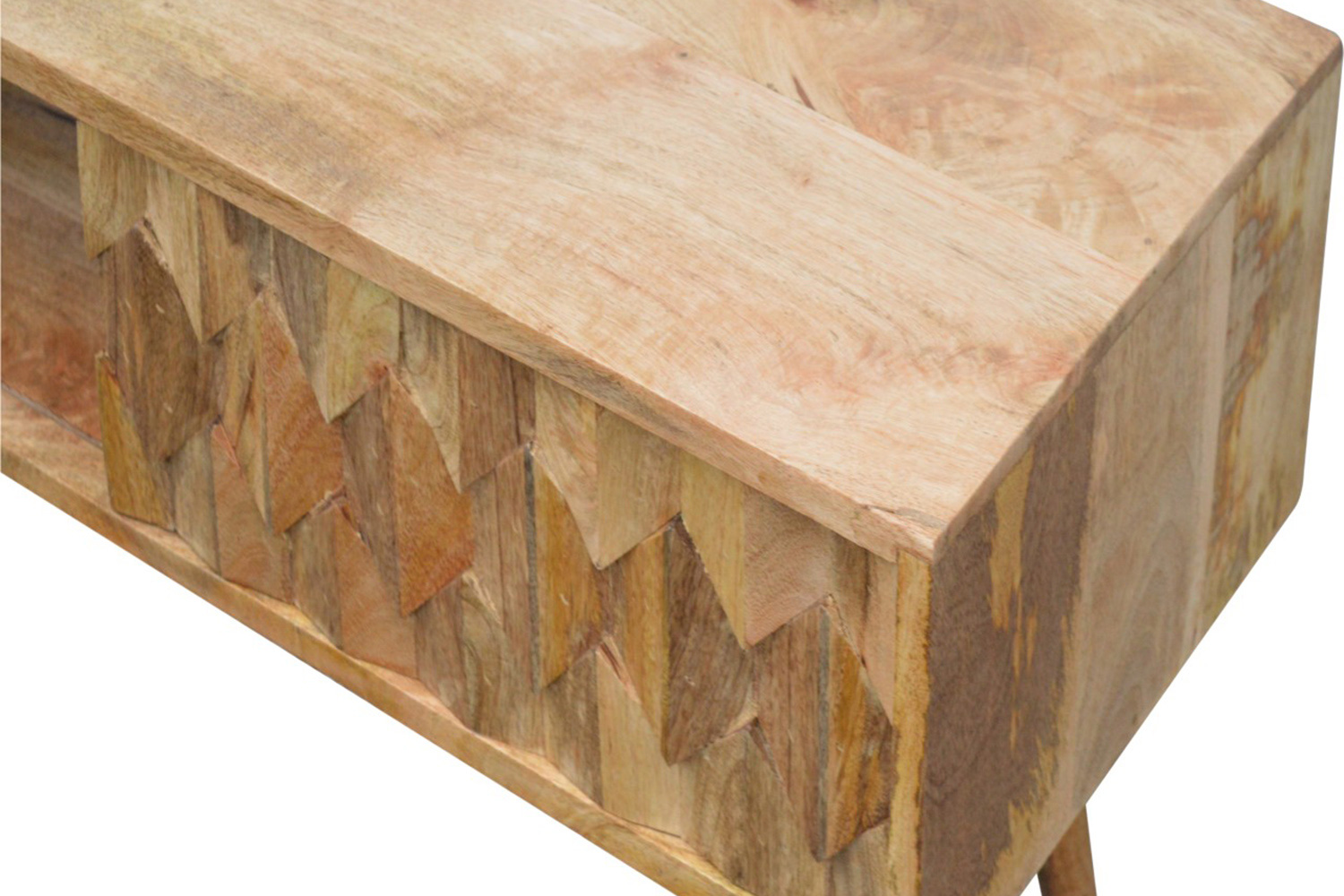 Artisan - Pineapple Carved Media Unit in Oak-ish