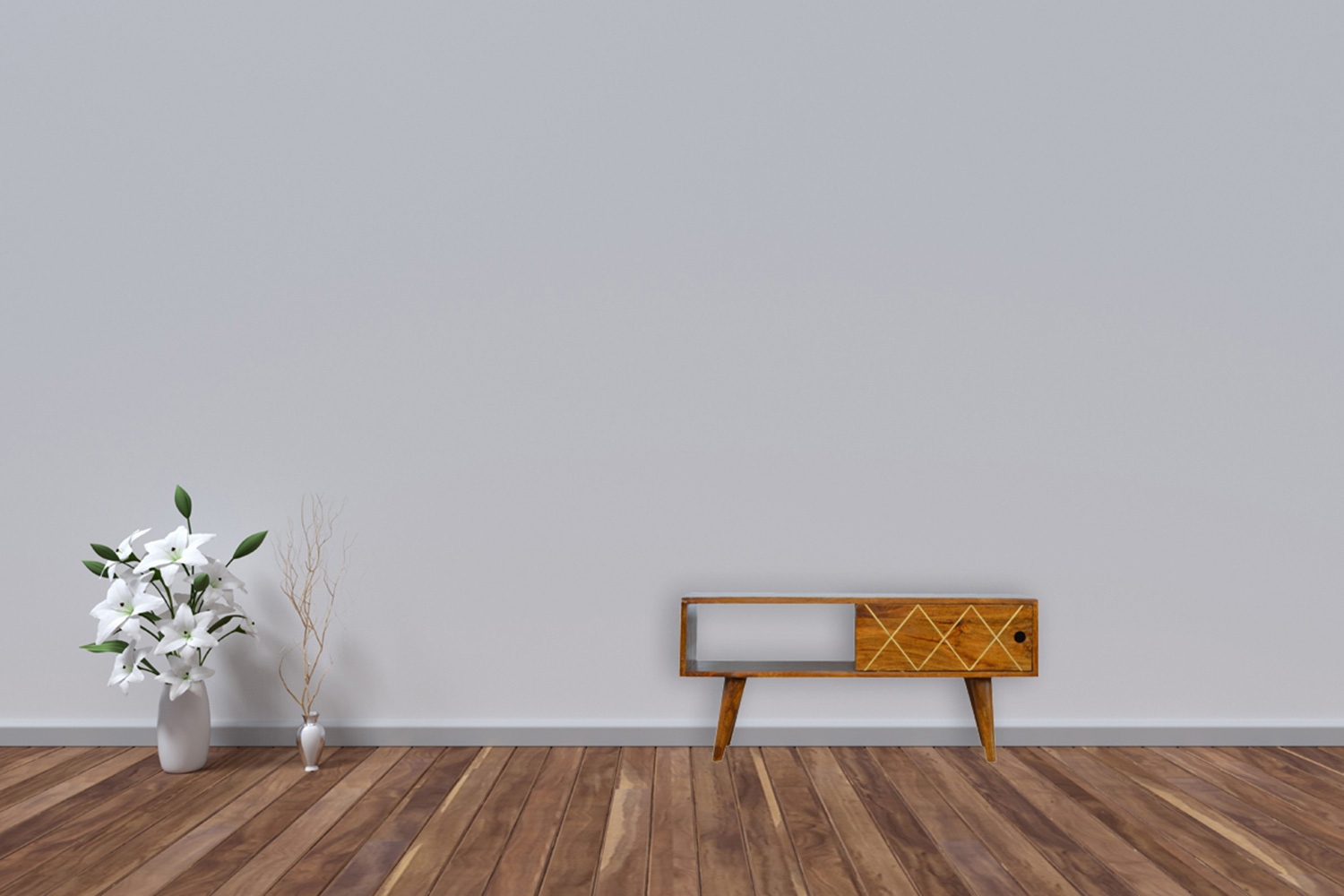 Artisan - Sliding Brass Inlay Media Unit