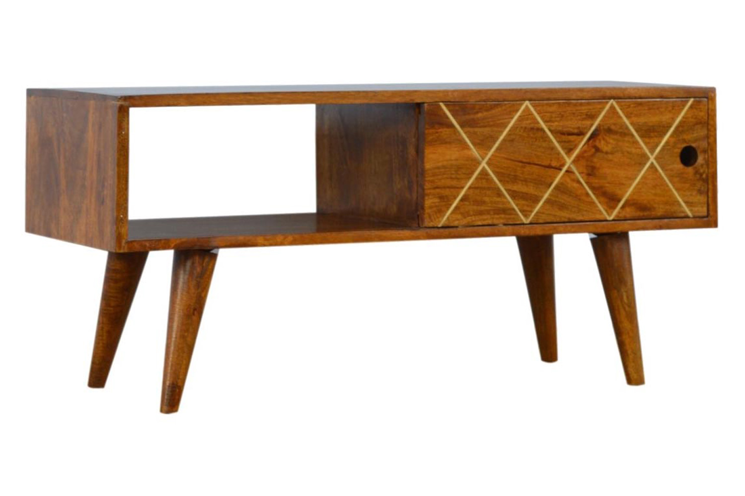 Artisan - Sliding Brass Inlay Media Unit