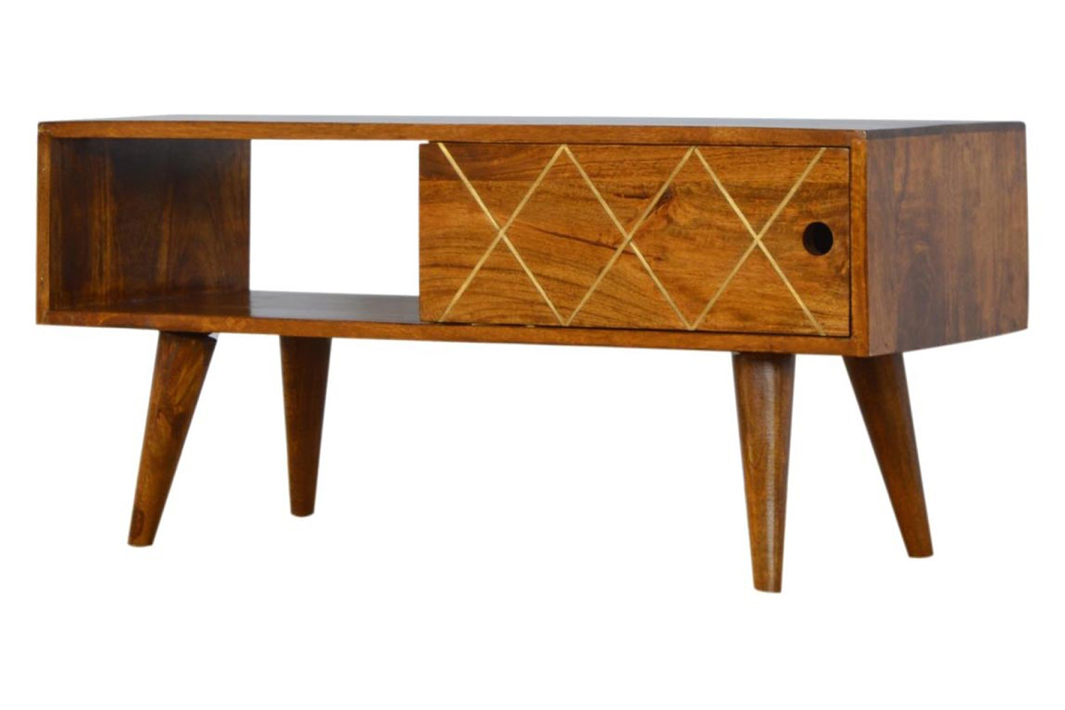 Artisan - Sliding Brass Inlay Media Unit