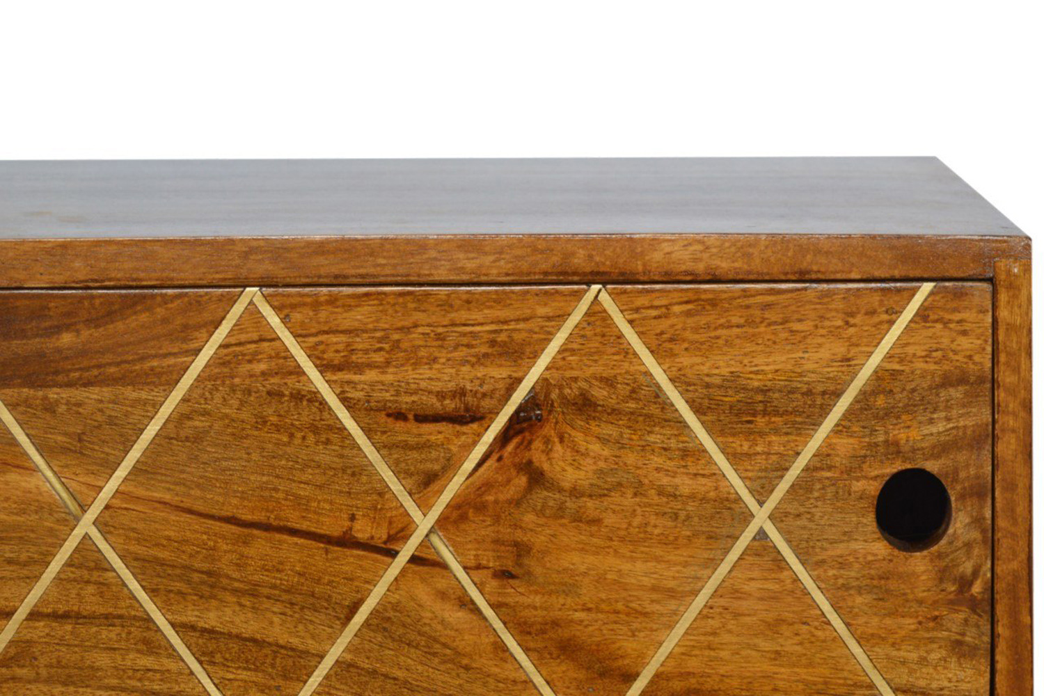 Artisan - Sliding Brass Inlay Media Unit