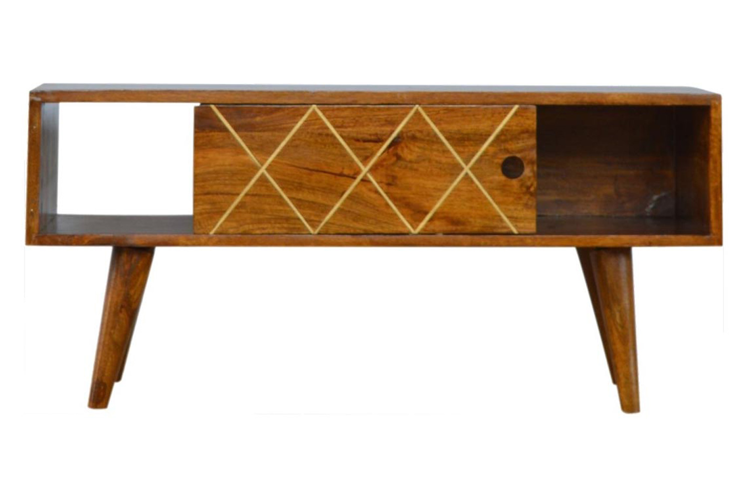 Artisan - Sliding Brass Inlay Media Unit