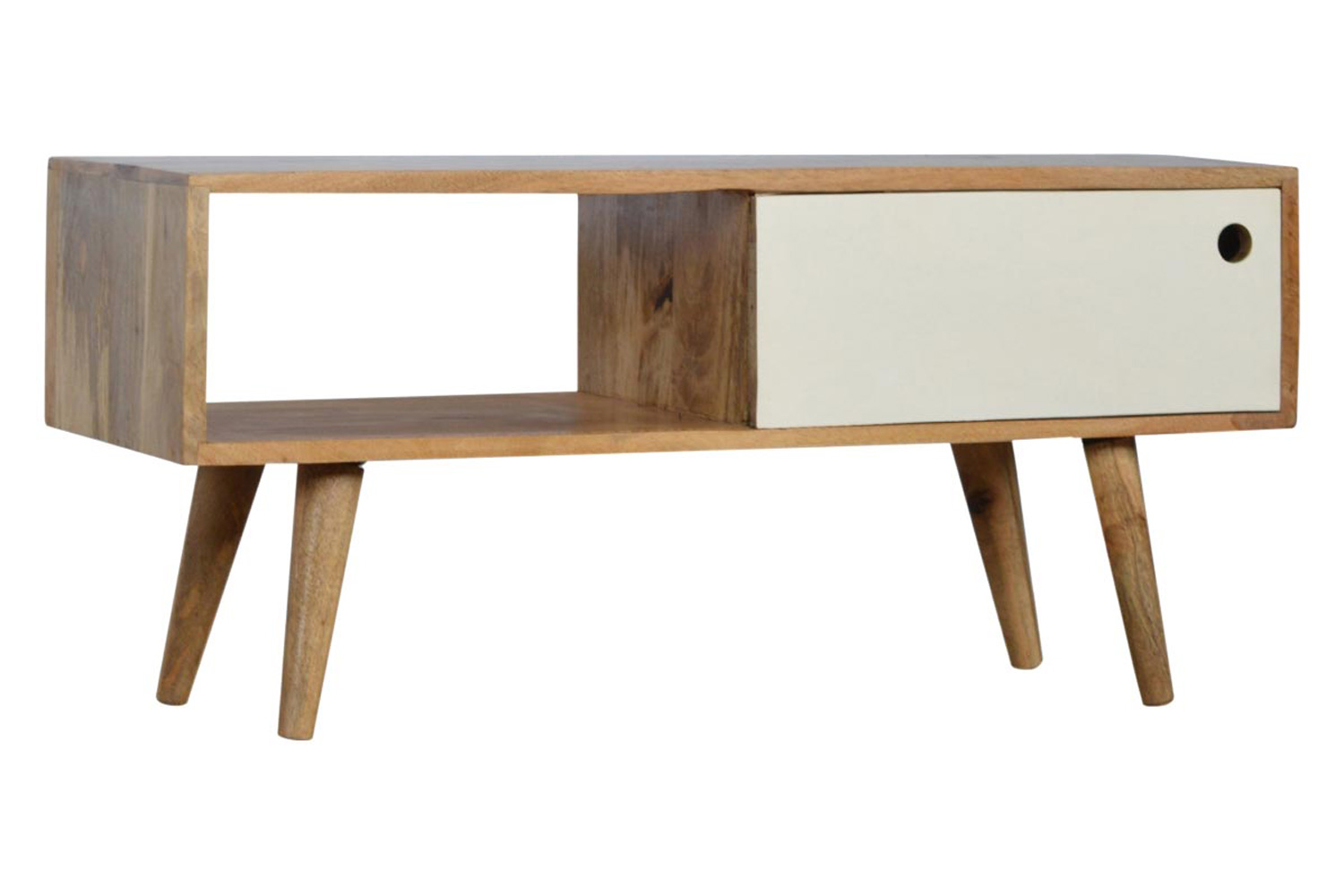 Artisan - Media Unit with White Painted Sliding Door