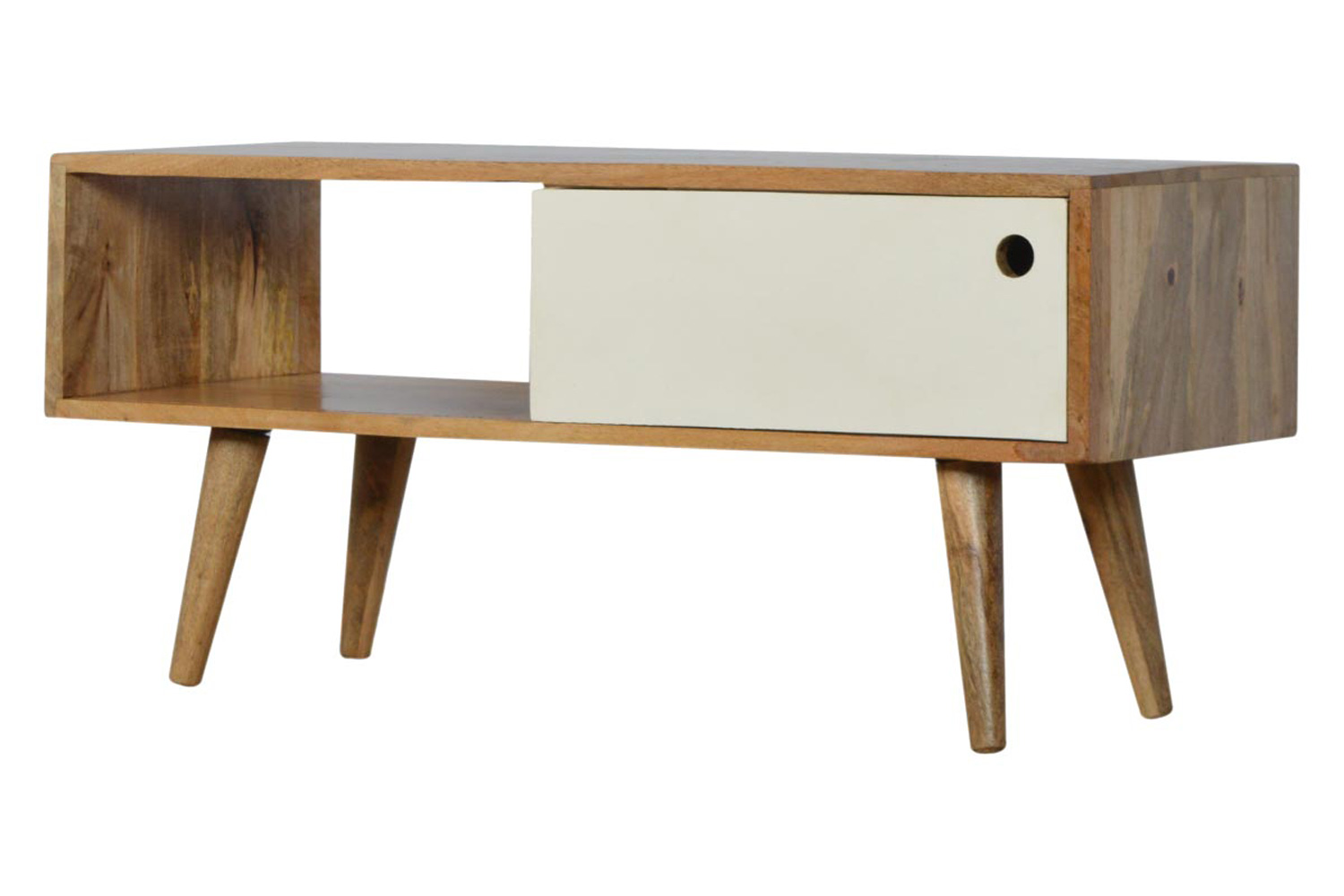 Artisan - Media Unit with White Painted Sliding Door
