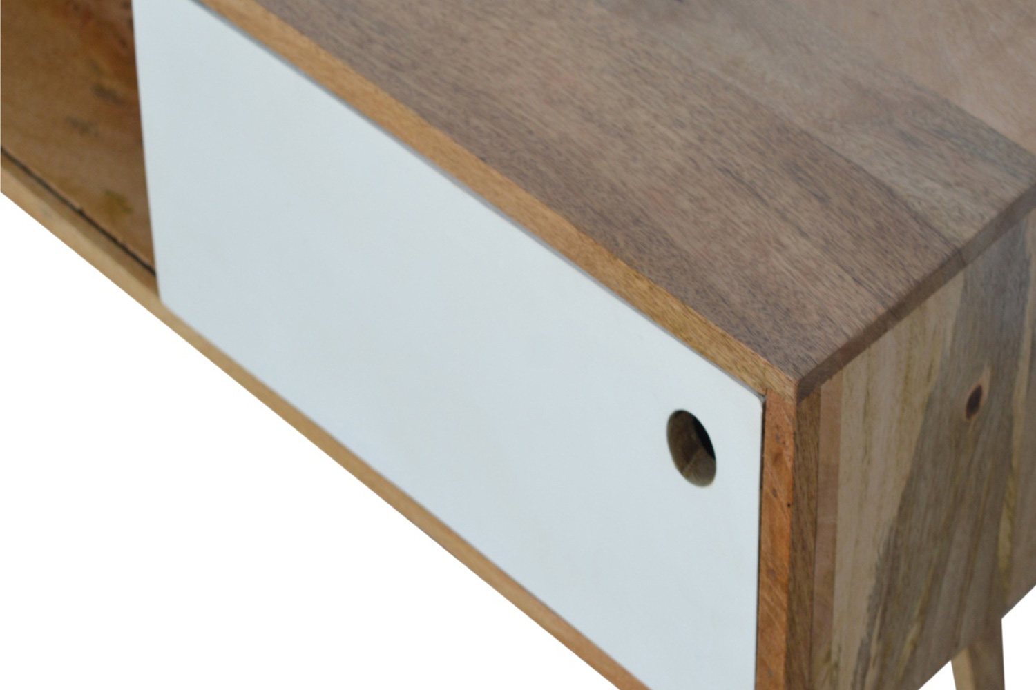Artisan - Media Unit with White Painted Sliding Door