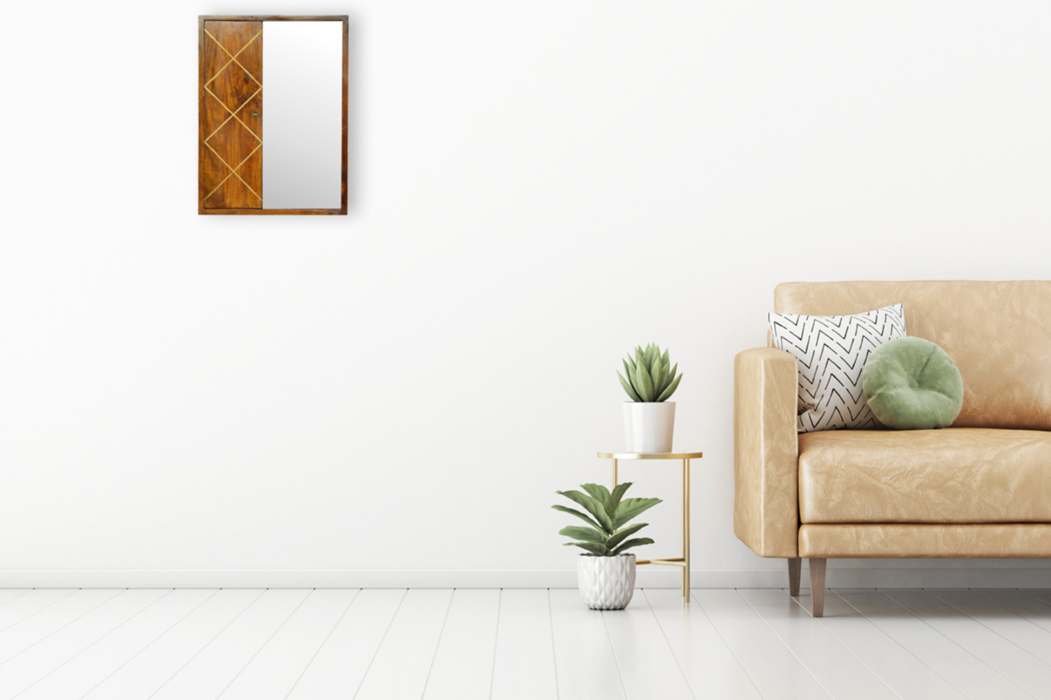 Artisan - Sliding Brass Inlay Wall Mirror Cabinet