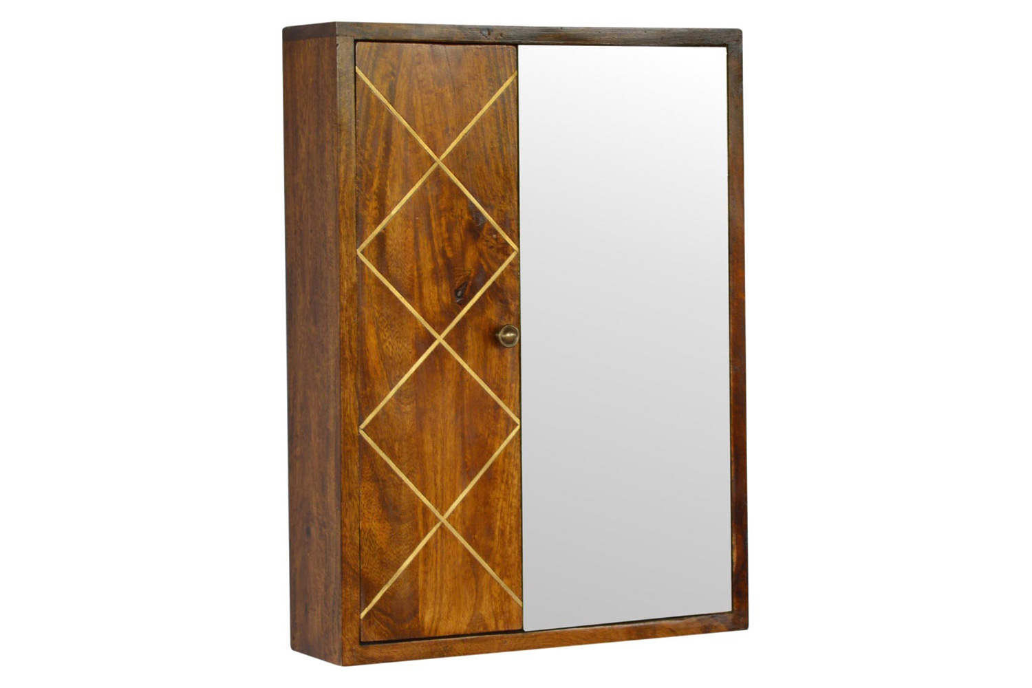 Artisan - Sliding Brass Inlay Wall Mirror Cabinet