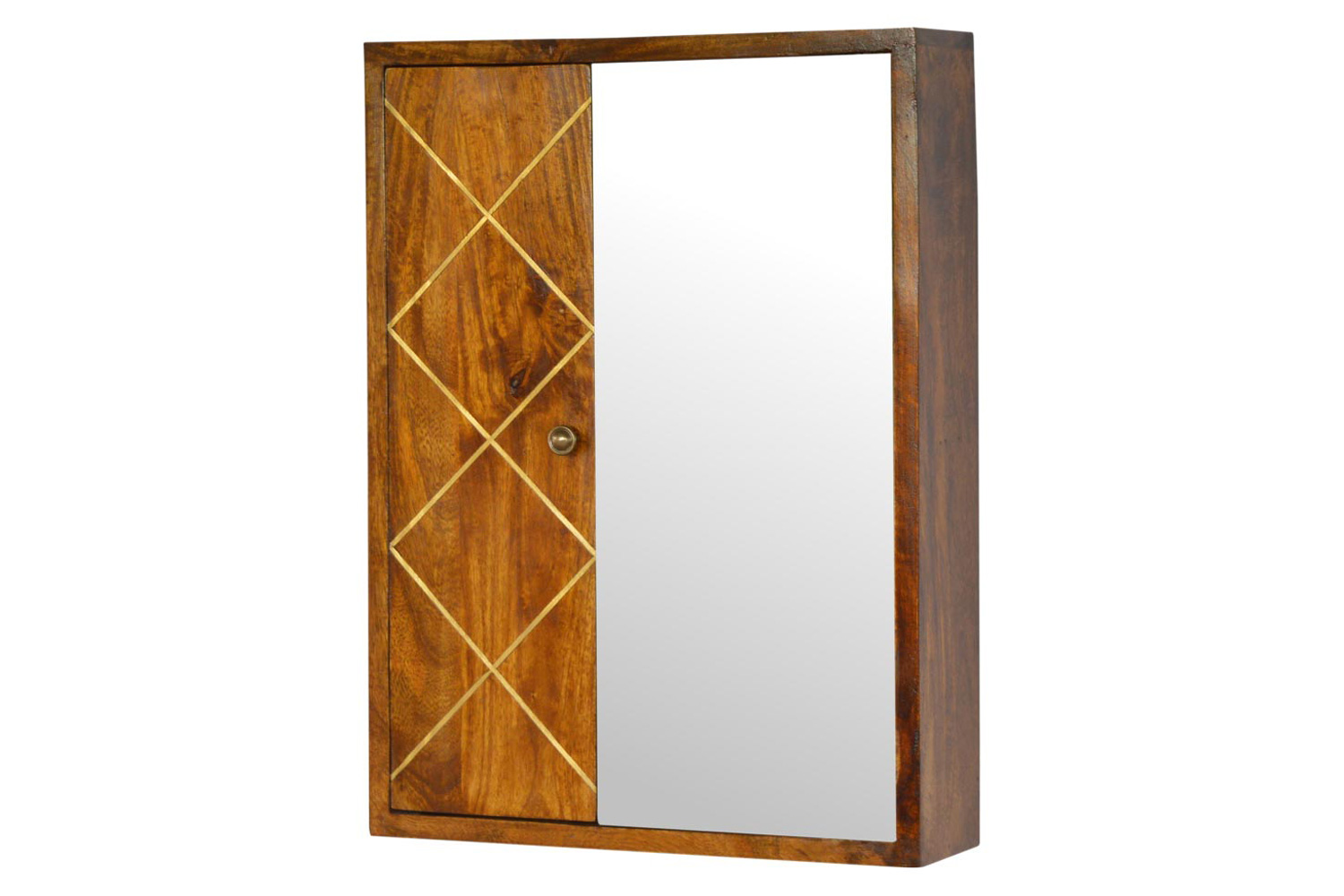 Artisan - Sliding Brass Inlay Wall Mirror Cabinet