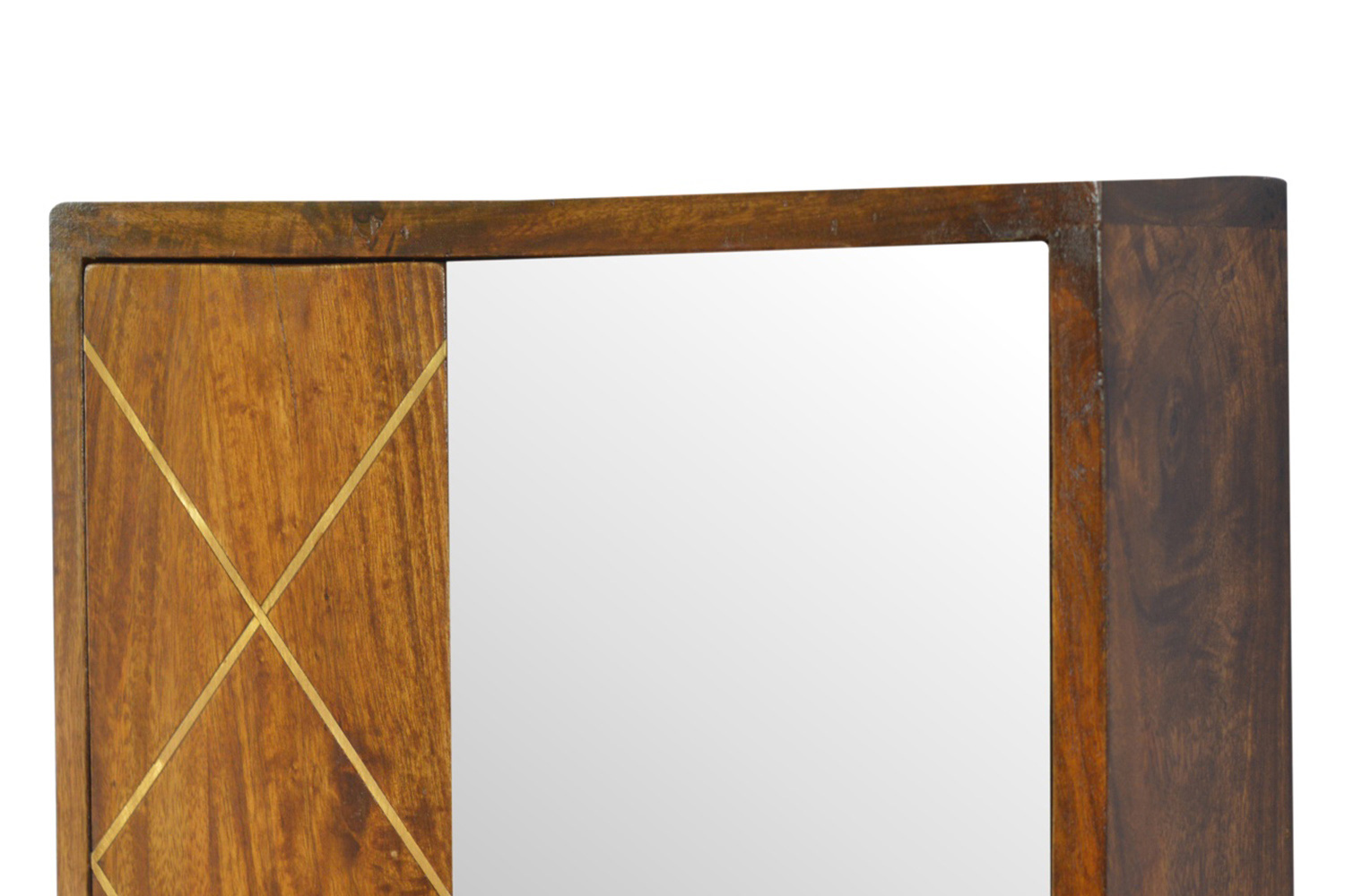 Artisan - Sliding Brass Inlay Wall Mirror Cabinet