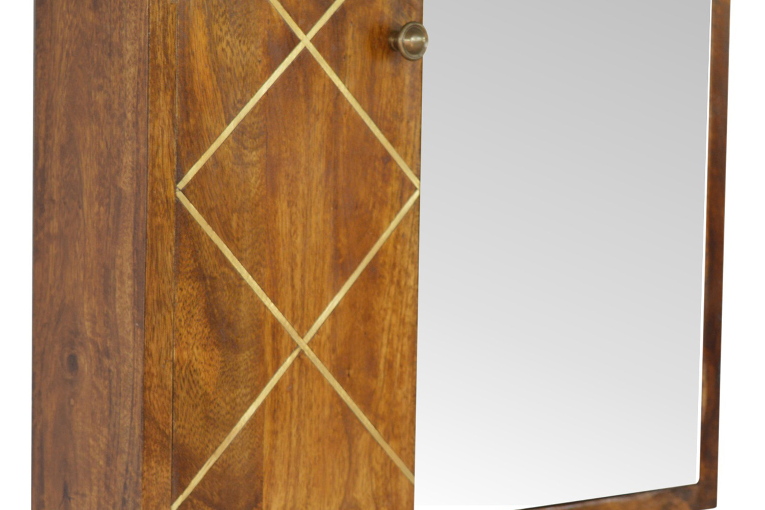 Artisan - Sliding Brass Inlay Wall Mirror Cabinet
