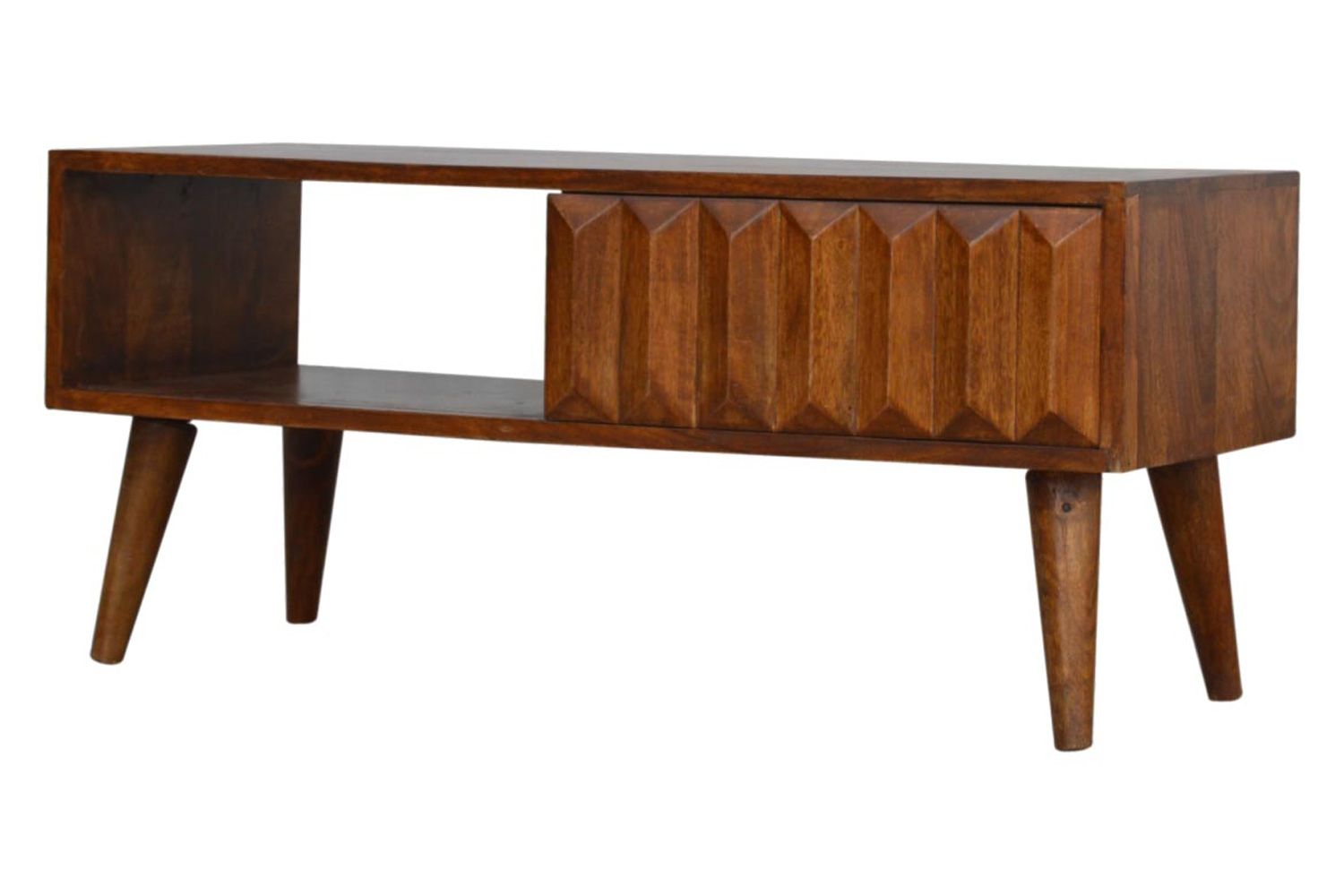 Artisan - Prism Sliding Door Media Unit in Chestnut