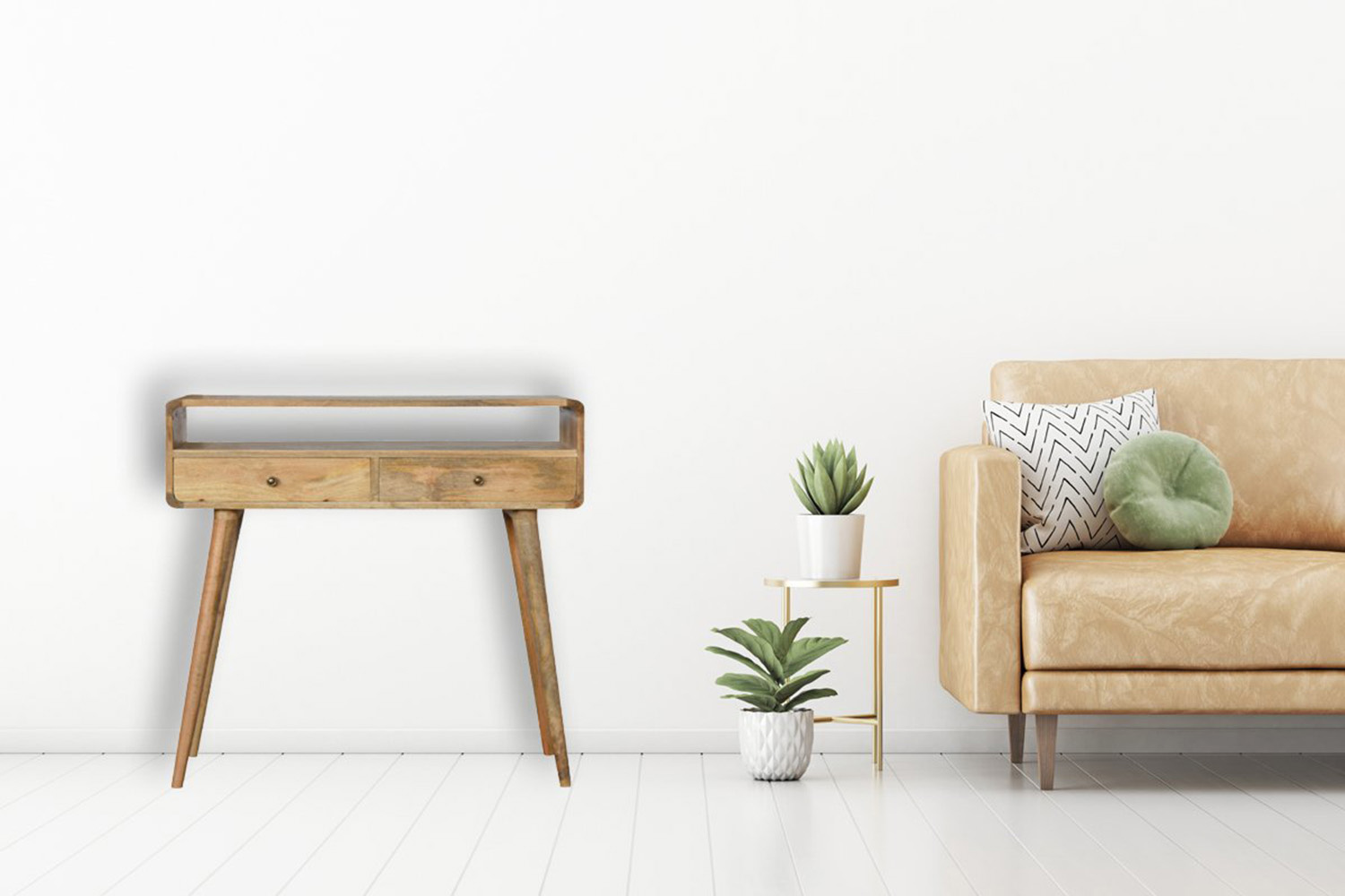 Artisan Curved Console Table - Oak-ish