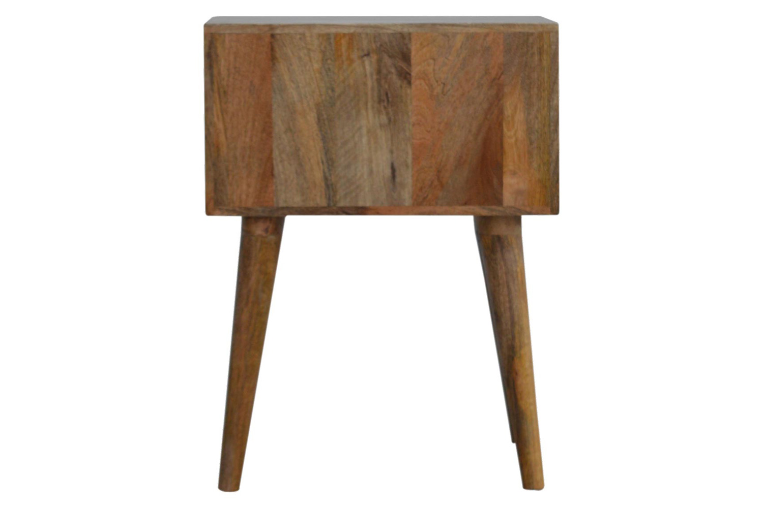 Artisan Diamond Carved Bedside with 2 Drawers - Oak-ish