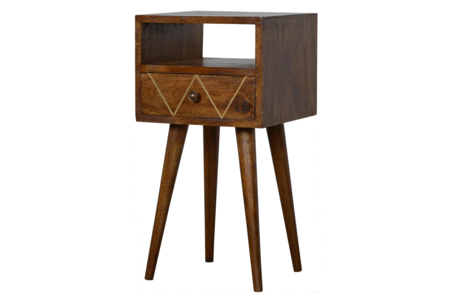 Artisan - Mini Geometric Brass Inlay Bedside