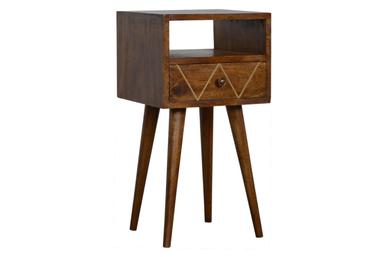 Artisan - Mini Geometric Brass Inlay Bedside