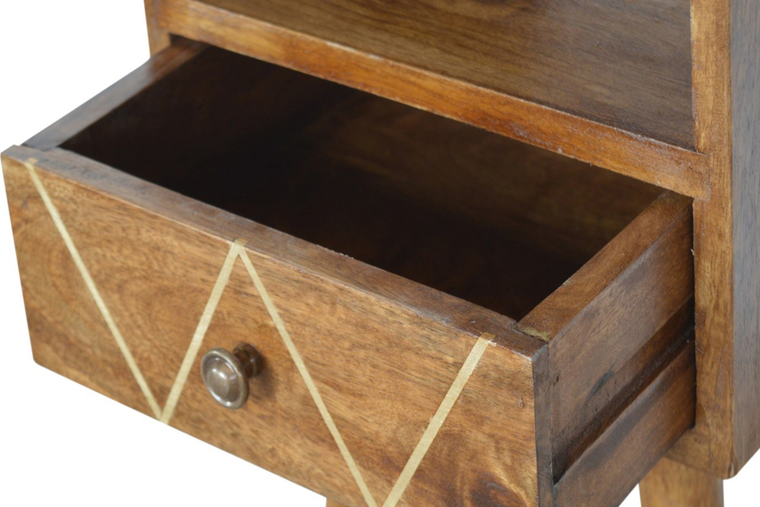 Artisan - Mini Geometric Brass Inlay Bedside