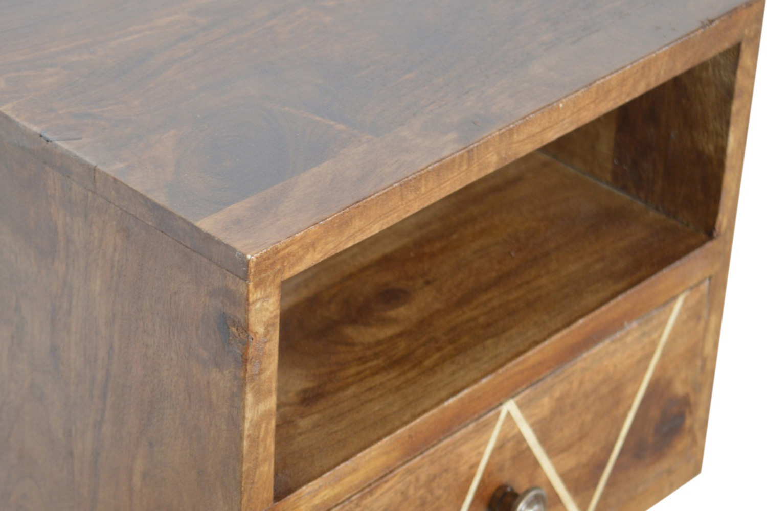 Artisan - Mini Geometric Brass Inlay Bedside