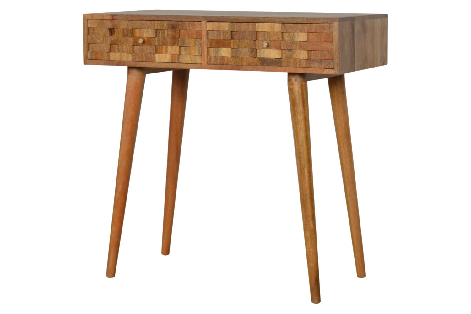 Artisan Tile Carved Console Table - Oak-ish