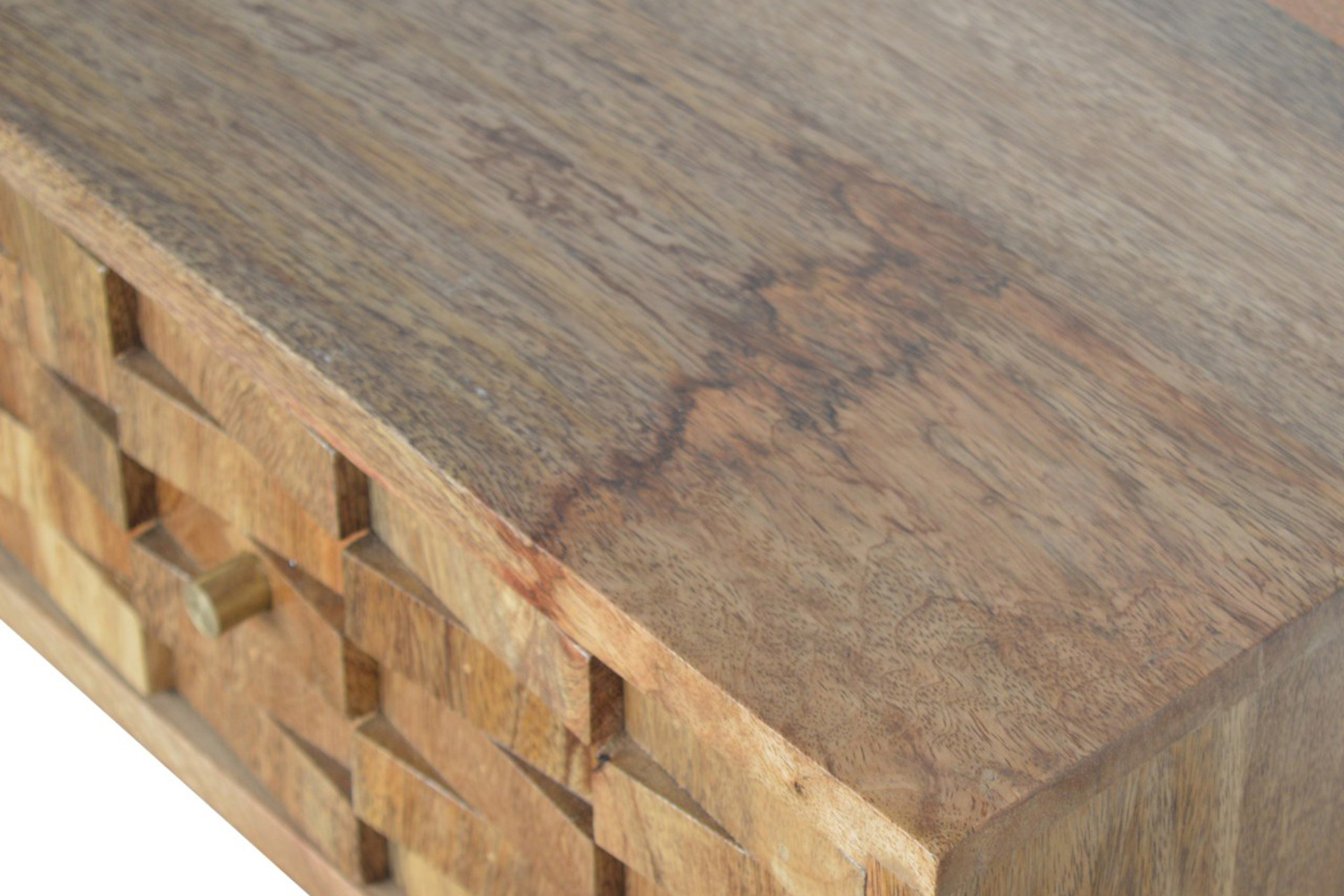 Artisan Tile Carved Console Table - Oak-ish