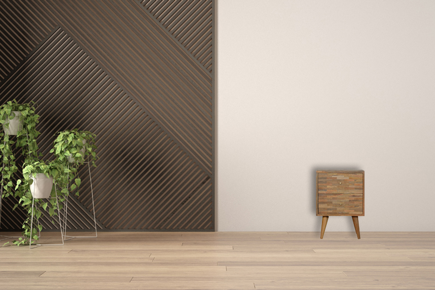 Artisan Mixed Bedside - Oak-ish