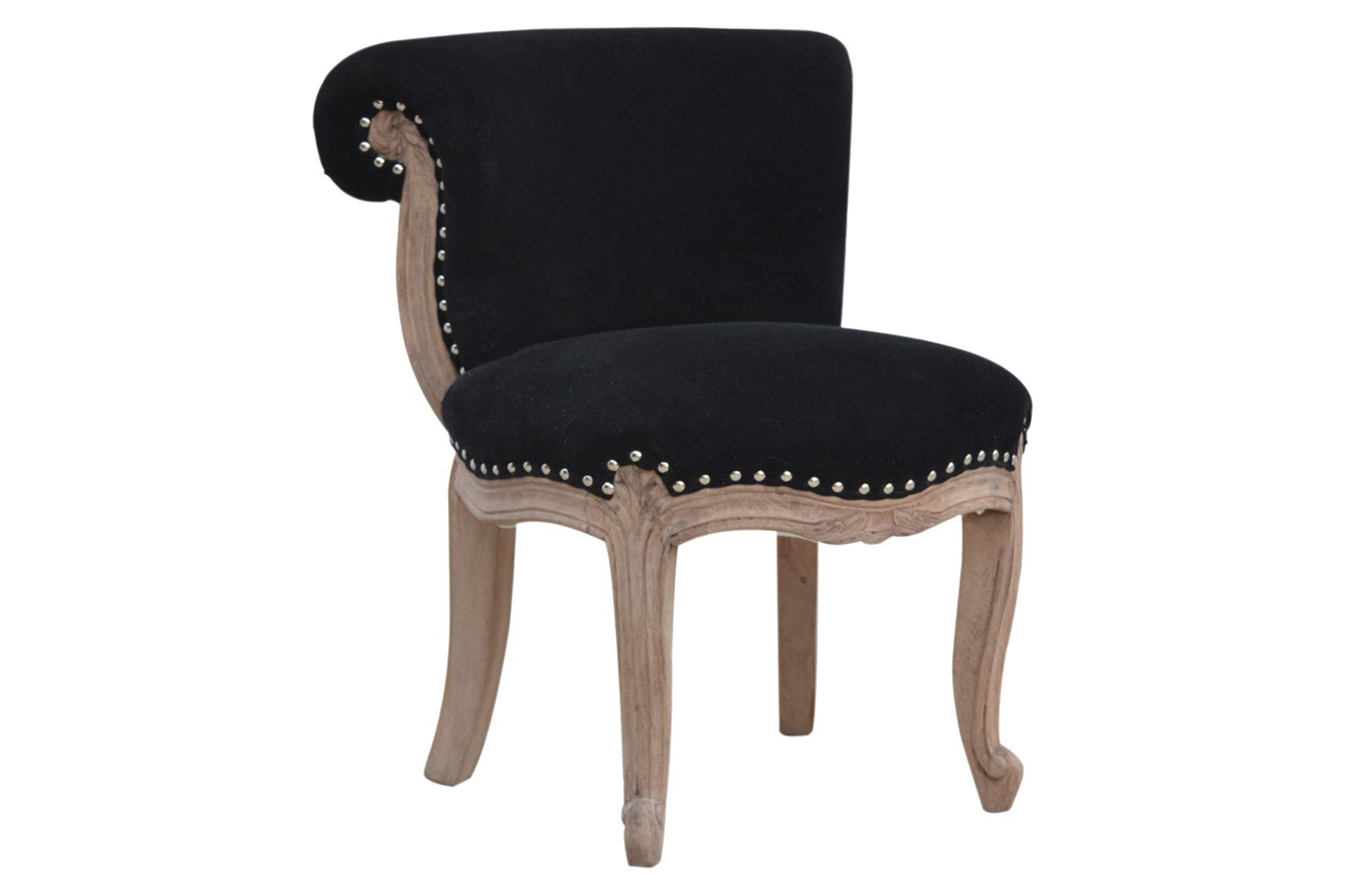 Artisan Studded Chair - Velvet, Black