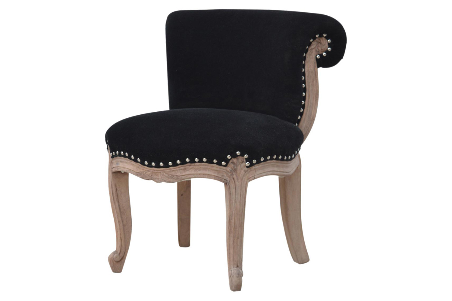Artisan Studded Chair - Velvet, Black